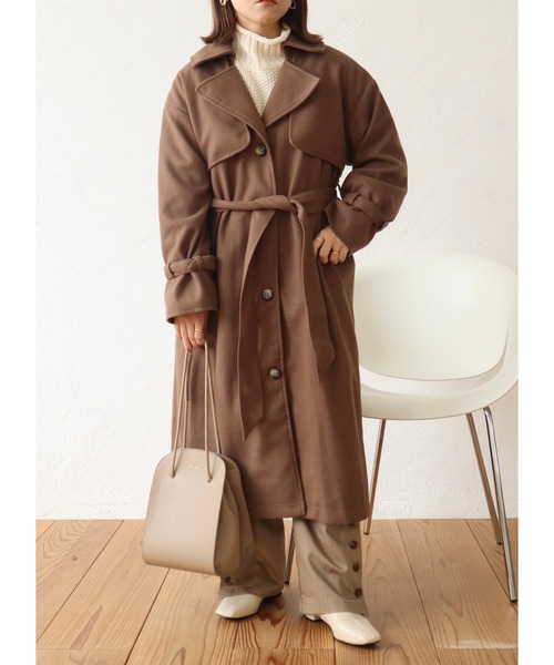 セール Yumi コラボ Sサイズ 低身長さん向け トレンチディティールコート トレンチコート Toucher Du Brise トゥシェドブリーズ のファッション通販 Zozotown