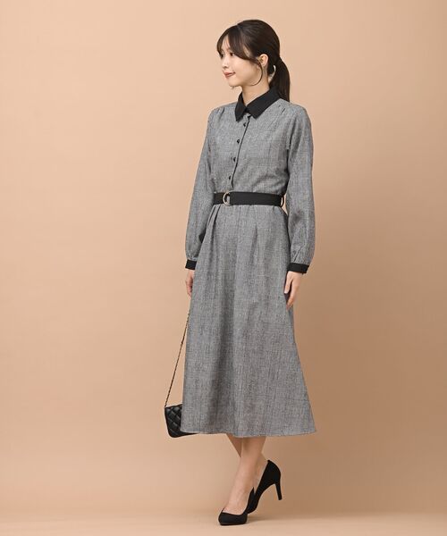 rps（アールピーエス）の「ベルト付きクレリックシャツワンピース（ワンピース・レディース・チャコールグレー/ブラック/ダークグリーン/ピンク/モカ/ブラック系その他2/ボルドー・M/フリー）」の20枚目の写真