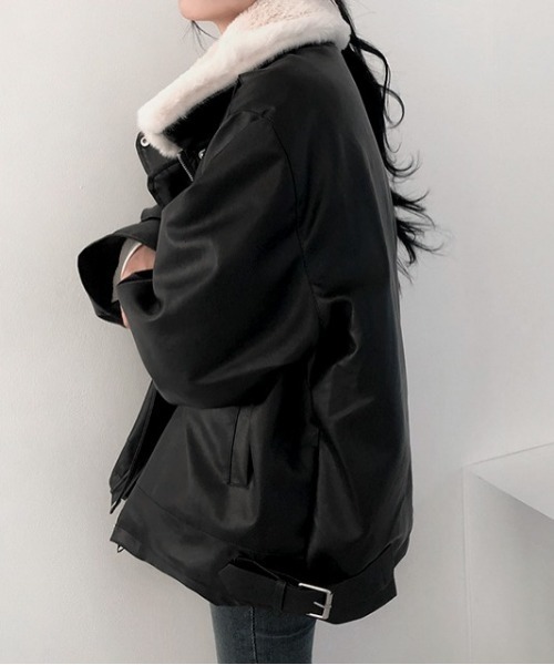 BEIDELLI（ベイデリー）の「[BELLIDE MADE] ファームスタンレザージャケット（ブルゾン・レディース・ブラック・FREE）」の7枚目の写真