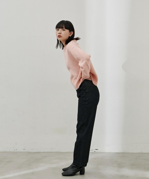 Aunt Marie's（アントマリーズ）の「クルーネックカラーニット（ニット/セーター・レディース・ホワイト/パープル/ピンク/グリーン・FREE）」の6枚目の写真