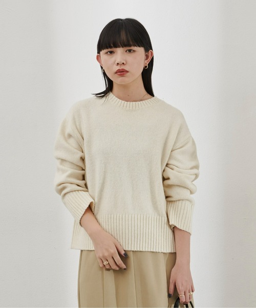 Aunt Marie's（アントマリーズ）の「クルーネックカラーニット（ニット/セーター・レディース・ホワイト/パープル/ピンク/グリーン・FREE）」の20枚目の写真