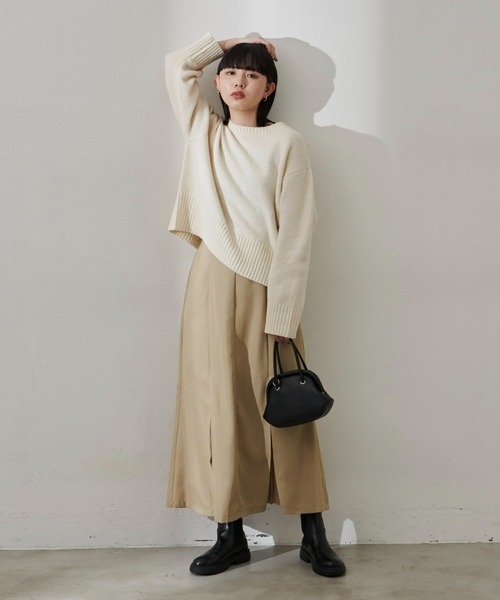 Aunt Marie's（アントマリーズ）の「クルーネックカラーニット（ニット/セーター・レディース・ホワイト/パープル/ピンク/グリーン・FREE）」の12枚目の写真