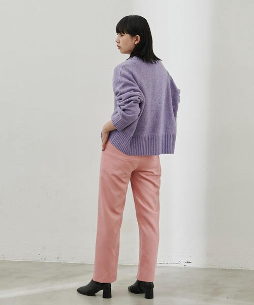 Aunt Marie's（アントマリーズ）の「クルーネックカラーニット（ニット/セーター・レディース・ホワイト/パープル/ピンク/グリーン・FREE）」の9枚目の写真