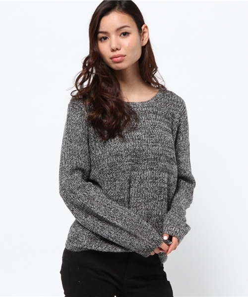 AZUL by moussy（アズールバイマウジー）の「AC片畦バックZIP長袖PO（ニット/セーター・レディース・ライトイエロー/オフホワイト/ブルー/ブラック系その他・SMALL/MEDIUM）」の2枚目の写真