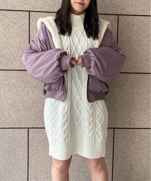 TORTE(トルテ)の「【TORTE】モールケーブルニットワンピース(ワンピース・レディース・ホワイト/パープル/ライトグリーン/ライトピンク・FREE)」の17枚目の写真