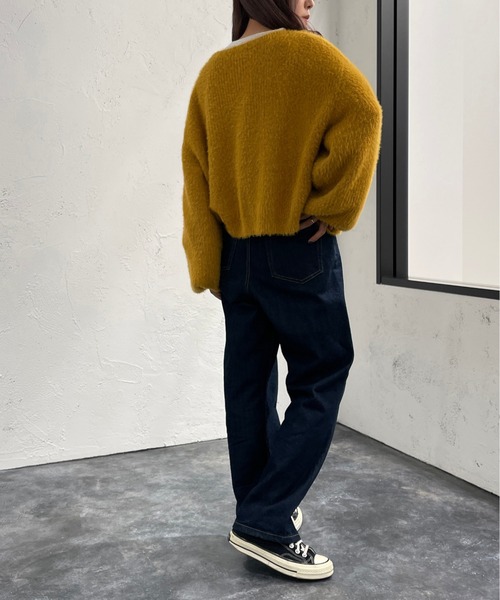 セール】シャギーショート丈ポケットカーディガン【ZOZOTOWN限定