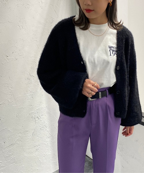 セール】シャギーショート丈ポケットカーディガン【ZOZOTOWN限定