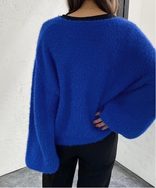 セール】シャギーショート丈ポケットカーディガン【ZOZOTOWN限定