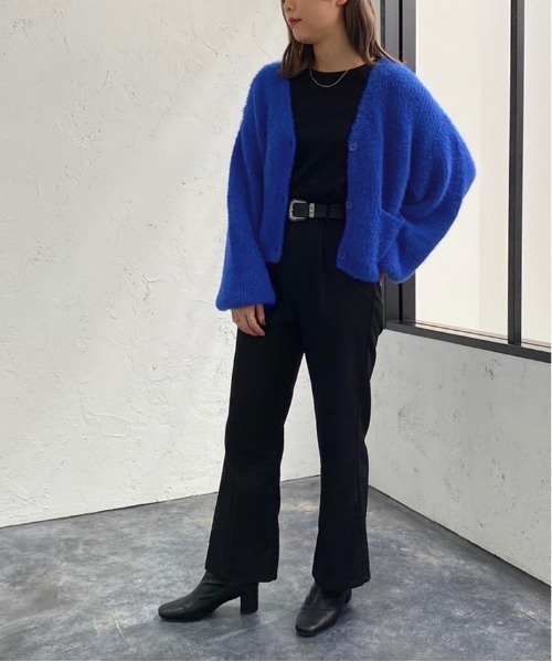 セール】シャギーショート丈ポケットカーディガン【ZOZOTOWN限定