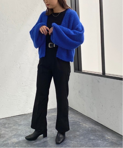 セール】シャギーショート丈ポケットカーディガン【ZOZOTOWN限定