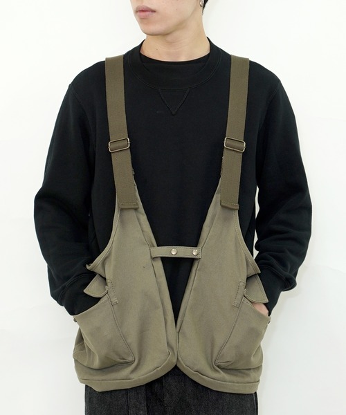 WILDERNESS EXPERIENCE（ウィルダネスエクスペリエンス）の「WILDERNESS EXPERIENCE ウィルダネス エクスペリエンス STORAGE BAG VEST（ベスト・メンズ・ブラック/ベージュ/インディゴブルー・FREE）」の10枚目の写真