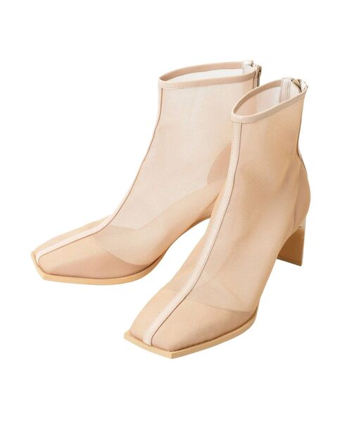 LAGUNAMOON（ラグナムーン）の「スクエアトゥメッシュショートブーツ（ブーツ・レディース・ベージュ・SMALL/MEDIUM）」の10枚目の写真