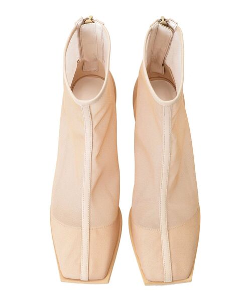 LAGUNAMOON（ラグナムーン）の「スクエアトゥメッシュショートブーツ（ブーツ・レディース・ベージュ・SMALL/MEDIUM）」の5枚目の写真