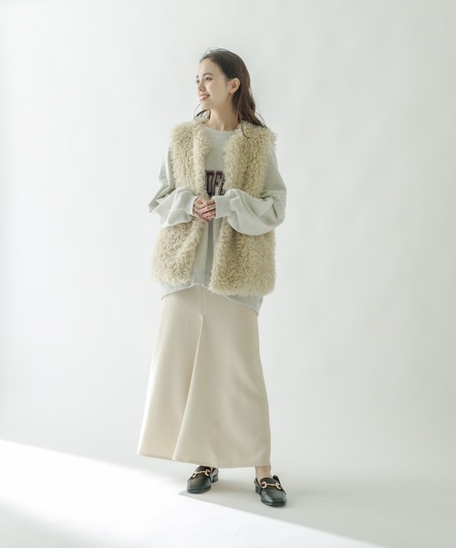 mystic(ミスティック)の「ナローフレアスカート(スカート・レディース・ブラック/オフホワイト/オレンジ/ブルー・1/2)」の6枚目の写真