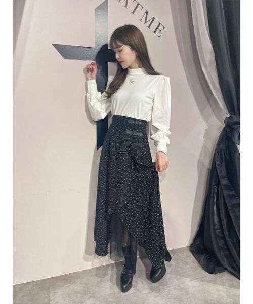 EATME(イートミー)の「ベルテッドチュールコンビスカート(スカート・レディース・ブラック/ベージュ/その他1・SMALL/MEDIUM)」の8枚目の写真