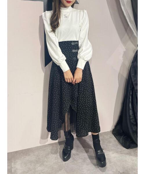 EATME(イートミー)の「ベルテッドチュールコンビスカート(スカート・レディース・ブラック/ベージュ/その他1・SMALL/MEDIUM)」の6枚目の写真