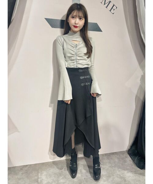 EATME(イートミー)の「ベルテッドチュールコンビスカート(スカート・レディース・ブラック/ベージュ/その他1・SMALL/MEDIUM)」の7枚目の写真