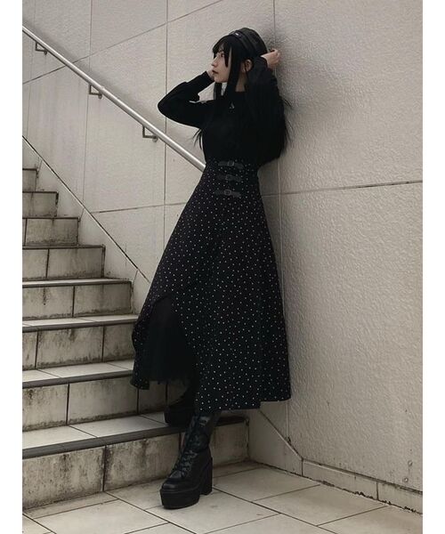 EATME(イートミー)の「ベルテッドチュールコンビスカート(スカート・レディース・ブラック/ベージュ/その他1・SMALL/MEDIUM)」の10枚目の写真