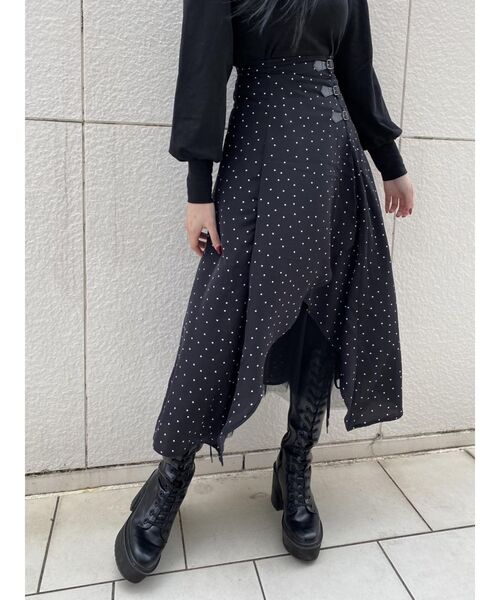 EATME(イートミー)の「ベルテッドチュールコンビスカート(スカート・レディース・ブラック/ベージュ/その他1・SMALL/MEDIUM)」の5枚目の写真