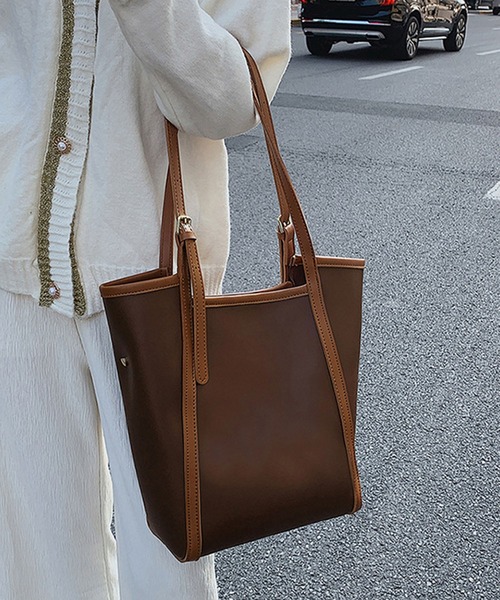 TABI PAL(タビパル)の「ポーチ付き トートショルダー(ショルダーバッグ・レディース・ブラウン/ベージュ/ブラック/ライトブラウン・FREE)」の1枚目の写真