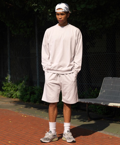 GYMPHLEX（ジムフレックス）の「Gymphlex | 刺繍ロゴ 長袖ビッグTシャツ HWJ MEN（Tシャツ/カットソー・メンズ・ネイビー/オフホワイト/ライトグレー/サックスブルー・MEDIUM/LARGE）」の3枚目の写真