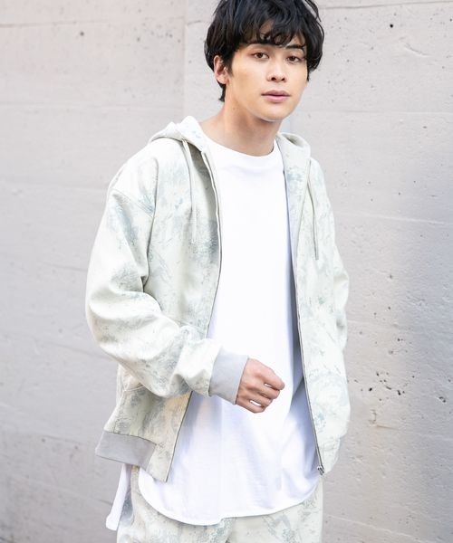 LOWRYS FARM（ローリーズファーム）の「ジャガードＺＩＰパーカー　261679（パーカー・メンズ・ホワイト/ブラック・MEDIUM/LARGE）」の5枚目の写真