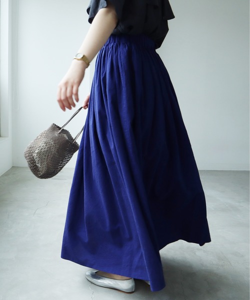 yuni（ユニ ）の「コットンキュプラ product dye pleated gum