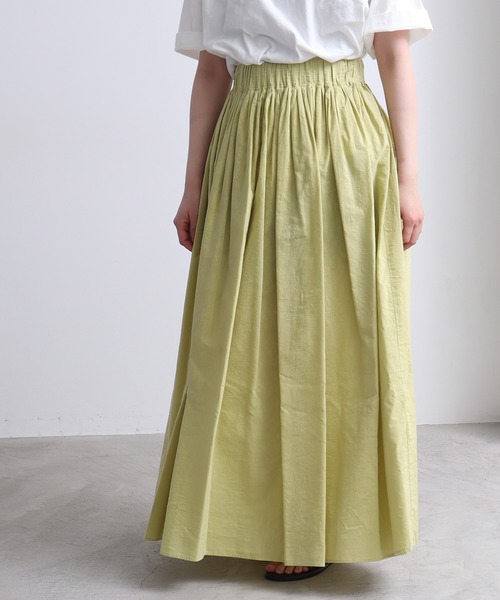 yuni（ユニ ）の「コットンキュプラ product dye pleated gum
