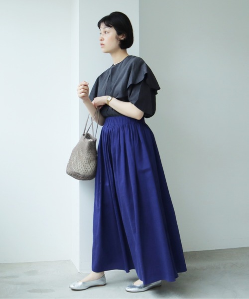 yuni（ユニ ）の「コットンキュプラ product dye pleated gum