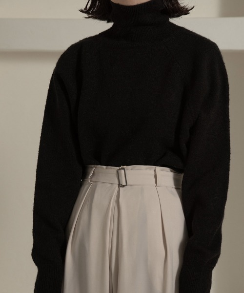 【lawgy】high neck loose knit lawgy（ラウジー）の「high neck front wave knit / ハイネック