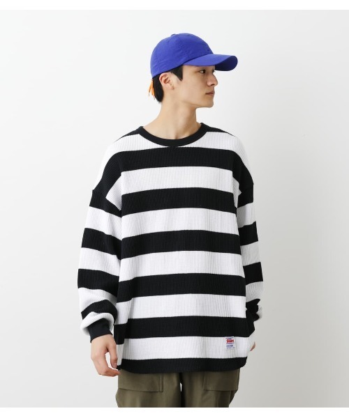 RODEO CROWNS WIDE BOWL（ロデオクラウンズワイドボウル）の「SHARE ワッフルボーダートップス（Tシャツ/カットソー・レディース・ブラック系その他/ベージュ系その他/グリーン系その他・FREE）」の9枚目の写真