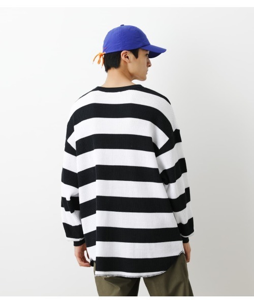 RODEO CROWNS WIDE BOWL（ロデオクラウンズワイドボウル）の「SHARE ワッフルボーダートップス（Tシャツ/カットソー・レディース・ブラック系その他/ベージュ系その他/グリーン系その他・FREE）」の11枚目の写真