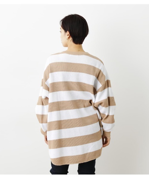 RODEO CROWNS WIDE BOWL（ロデオクラウンズワイドボウル）の「SHARE ワッフルボーダートップス（Tシャツ/カットソー・レディース・ブラック系その他/ベージュ系その他/グリーン系その他・FREE）」の14枚目の写真