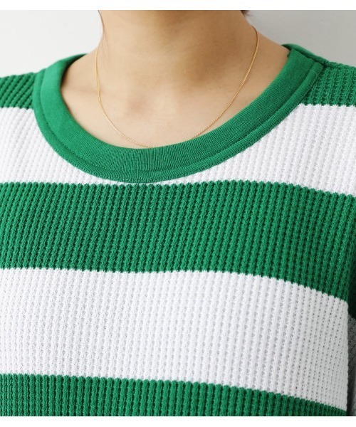 RODEO CROWNS WIDE BOWL（ロデオクラウンズワイドボウル）の「SHARE ワッフルボーダートップス（Tシャツ/カットソー・レディース・ブラック系その他/ベージュ系その他/グリーン系その他・FREE）」の18枚目の写真