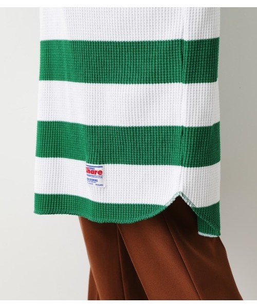 RODEO CROWNS WIDE BOWL（ロデオクラウンズワイドボウル）の「SHARE ワッフルボーダートップス（Tシャツ/カットソー・レディース・ブラック系その他/ベージュ系その他/グリーン系その他・FREE）」の21枚目の写真