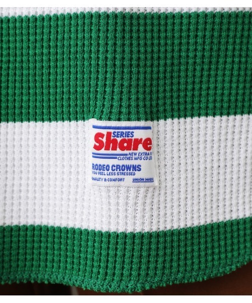 RODEO CROWNS WIDE BOWL（ロデオクラウンズワイドボウル）の「SHARE ワッフルボーダートップス（Tシャツ/カットソー・レディース・ブラック系その他/ベージュ系その他/グリーン系その他・FREE）」の22枚目の写真