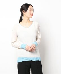 Q | BROS 袖ボーダーニット(ニット/セーター)