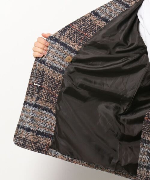 CECIL McBEE（セシルマクビー）の「セットアップブークレーチェックダブルジャケット（セットアップ・レディース・オレンジ/ベージュ・MEDIUM）」の4枚目の写真