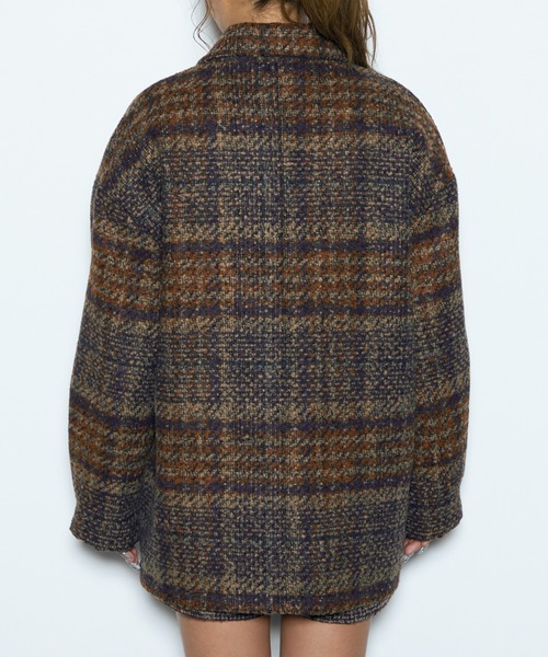 CECIL McBEE（セシルマクビー）の「セットアップブークレーチェックダブルジャケット（セットアップ・レディース・オレンジ/ベージュ・MEDIUM）」の10枚目の写真