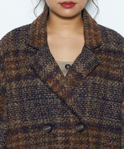 CECIL McBEE(セシルマクビー)の「セットアップブークレーチェックダブルジャケット(セットアップ・レディース・オレンジ/ベージュ・MEDIUM)」の11枚目の写真