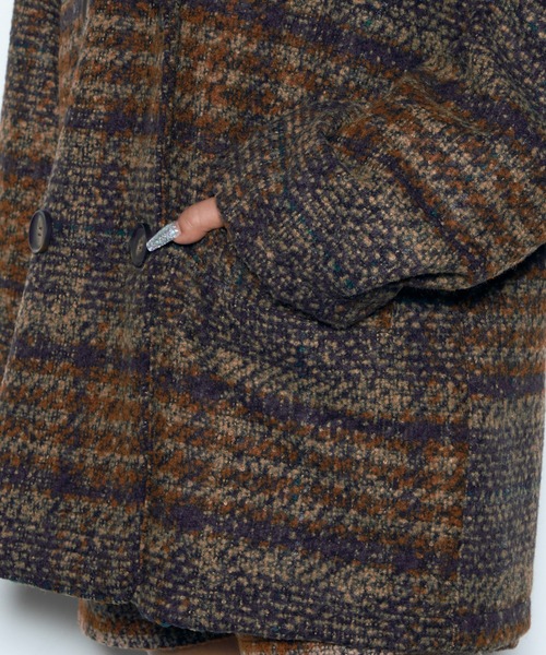 CECIL McBEE（セシルマクビー）の「セットアップブークレーチェックダブルジャケット（セットアップ・レディース・オレンジ/ベージュ・MEDIUM）」の13枚目の写真