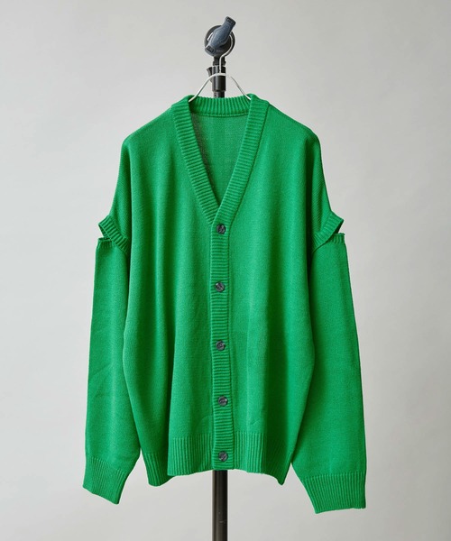 re_k by JUNRED（レクバイジュンレッド）の「【　re_k by JUNRED　】2WAY BIGカーディガン（カーディガン/ボレロ・メンズ・グリーン/ブルー系その他4/ブラック・L/M/S）」の3枚目の写真