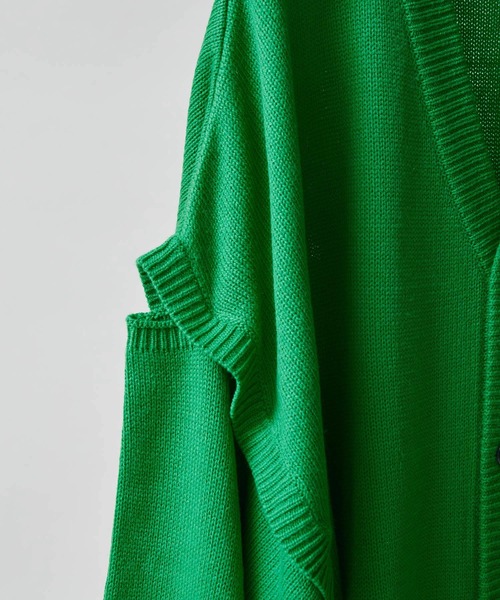 re_k by JUNRED（レクバイジュンレッド）の「【　re_k by JUNRED　】2WAY BIGカーディガン（カーディガン/ボレロ・メンズ・グリーン/ブルー系その他4/ブラック・L/M/S）」の6枚目の写真