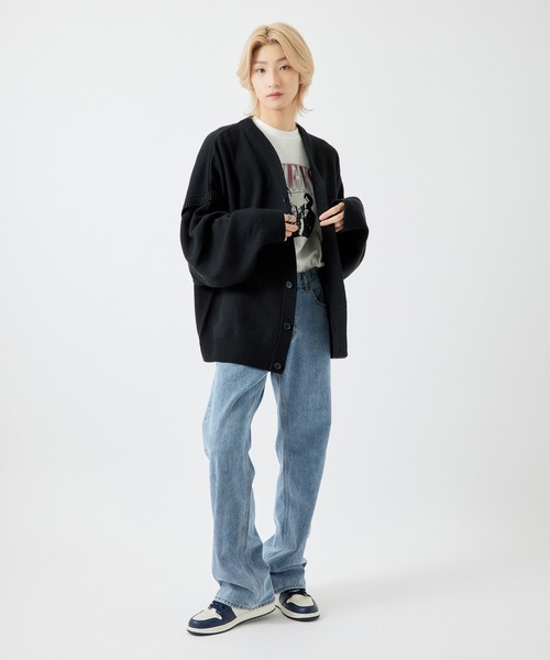 re_k by JUNRED（レクバイジュンレッド）の「【　re_k by JUNRED　】2WAY BIGカーディガン（カーディガン/ボレロ・メンズ・グリーン/ブルー系その他4/ブラック・L/M/S）」の17枚目の写真