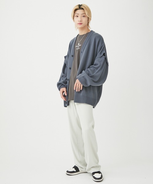 re_k by JUNRED（レクバイジュンレッド）の「【　re_k by JUNRED　】2WAY BIGカーディガン（カーディガン/ボレロ・メンズ・グリーン/ブルー系その他4/ブラック・L/M/S）」の19枚目の写真