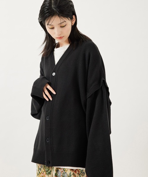 re_k by JUNRED（レクバイジュンレッド）の「【　re_k by JUNRED　】2WAY BIGカーディガン（カーディガン/ボレロ・メンズ・グリーン/ブルー系その他4/ブラック・L/M/S）」の21枚目の写真