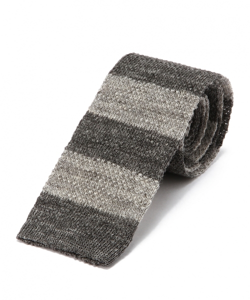 green label relaxing（グリーンレーベルリラクシング）の「[マルコ タンボリーニ] Marco Tamborini KNIT L MLG 2C BOR ネクタイ◆（ネクタイ・メンズ・グレー/ベージュ/ネイビー・フリー）」の2枚目の写真