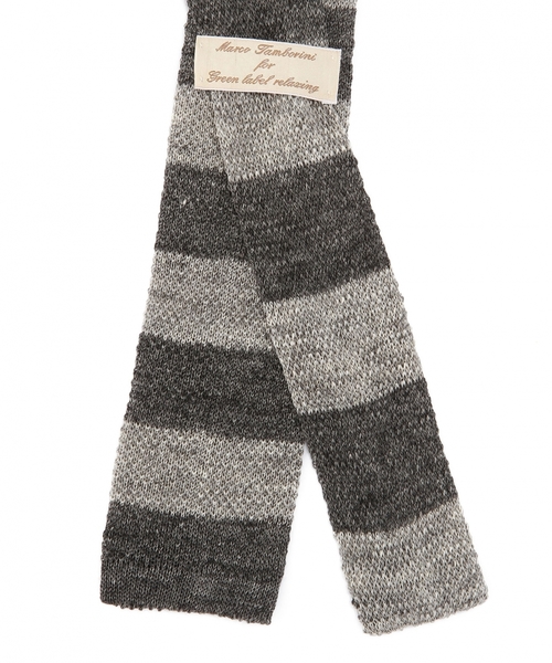 green label relaxing（グリーンレーベルリラクシング）の「[マルコ タンボリーニ] Marco Tamborini KNIT L MLG 2C BOR ネクタイ◆（ネクタイ・メンズ・グレー/ベージュ/ネイビー・フリー）」の4枚目の写真
