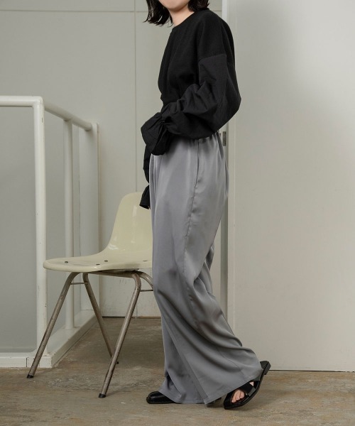 lawgy（ラウジー）の「cut docking sleeve gather tops（その他トップス・レディース・ホワイト/ブラック・FREE）」の7枚目の写真