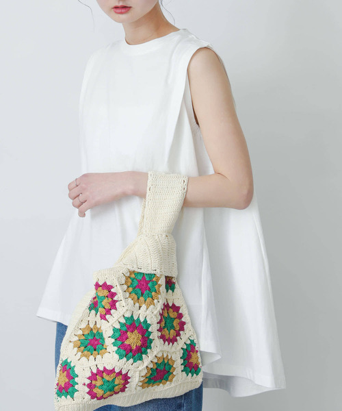 SENSE OF PLACE by URBAN RESEARCH（センスオブプレイスバイアーバンリサーチ）の「オーガニックコットンノースリーブフレアTシャツ（Tシャツ/カットソー・レディース・ブラック/オフホワイト/グリーン・ONE）」の16枚目の写真